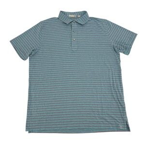 Tasc Striped Blue Red Short Sleeve Collared Golf Polo Shirt Size Large Men’s